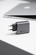 Ładowarka sieciowa do telefonu Forcell F-Energy GaN 2 x USB C + USB A QC4.0 PD 4A 65W VT-42B szara