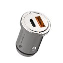 Ładowarka samochodowa Forcell F-Energy Mini USB C + USB A QC3.0 3A PD 20W srebrna