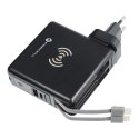 Wielofunkcyjna ładowarka Forcell F-Energy 5w1 USB A + USB C PD 20W + kabel USB C / Lightning + power bank 10000 mAh + ładowanie 