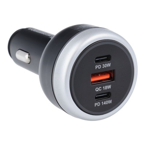 Ładowarka samochodowa USB A + 2 x Typ C PD QC3.0 3A 191W CC69-2C1A black Ładowarka samochodowa USB A + 2 x Typ C PD QC3.0 3A 191W CC69-2C1A black