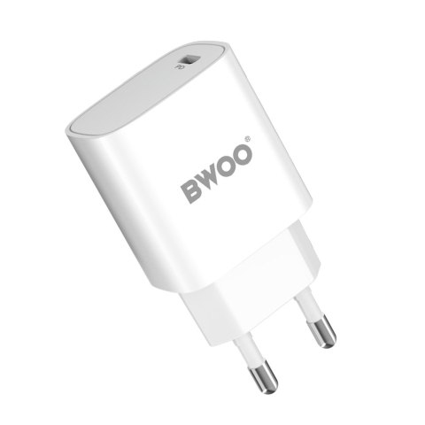 BWOO ładowarka sieciowa PD CDA159 USB-C + kabel USB-C - Lightning 20W biała BWOO ładowarka sieciowa PD CDA159 USB-C + kabel USB-C - Lightning 20W biała