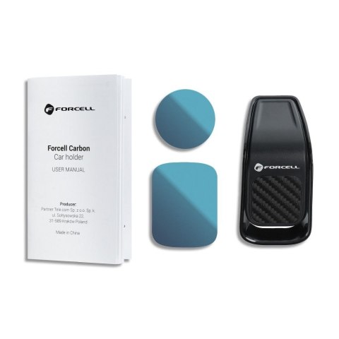 Uchwyt na telefon do samochodu uniwersalny Forcell F-Grip Carbon B060 do kratki czarny Uchwyt na telefon do samochodu uniwersalny Forcell F-Grip Carbon B060 do kratki czarny