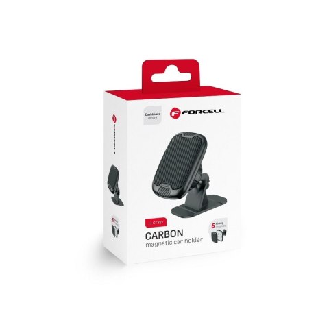 Uchwyt na telefon do samochodu magnetyczny Forcell F-Grip Carbon H-CT322 do deski czarny