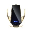 Uchwyt na telefon do samochodu indukcyjny automatyczny Forcell F-Grip HS1 Qi 15W do szyby / kratki złoty