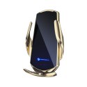 Uchwyt na telefon do samochodu indukcyjny automatyczny Forcell F-Grip HS1 Qi 15W do szyby / kratki złoty