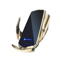 Uchwyt na telefon do samochodu indukcyjny automatyczny Forcell F-Grip HS1 Qi 15W do szyby / kratki złoty