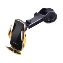 Uchwyt na telefon do samochodu indukcyjny automatyczny Forcell F-Grip HS1 Qi 15W do szyby / kratki złoty