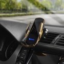 Uchwyt na telefon do samochodu indukcyjny automatyczny Forcell F-Grip HS1 Qi 15W do szyby / kratki złoty