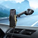 Uchwyt na telefon do samochodu indukcyjny automatyczny Forcell F-Grip HS1 Qi 15W do szyby / kratki złoty
