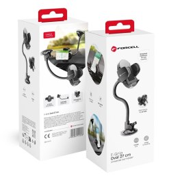 Uchwyt na telefon do samochodu uniwersalny Forcell F-Grip Oval 27 cm do szyby / deski / kratki czarny
