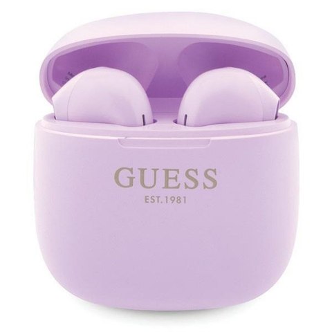 GUESS słuchawki bezprzewodowe bluetooth TWS + stacja dokująca GUTWST26PSU (Classic EST Logo) fioletowe