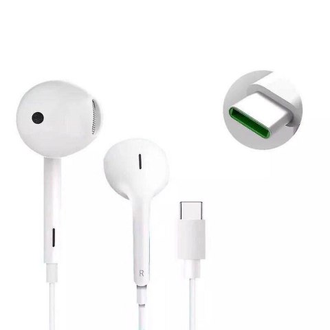 OPPO oryginalne słuchawki przewodowe Typ C z mikrofonem MH147 białe bulk OPPO oryginalne słuchawki przewodowe Typ C z mikrofonem MH147 białe bulk