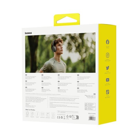 Baseus słuchawki bezprzewodowe Bass 35 Max Wireless Headphones szare Baseus słuchawki bezprzewodowe Bass 35 Max Wireless Headphones szare