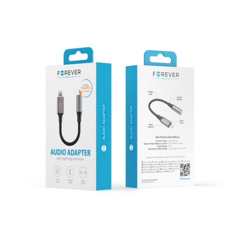 Forever adapter audio AJL-01 jack 3,5 mm - Lightning czarny Forever adapter audio AJL-01 jack 3,5 mm - Lightning czarny