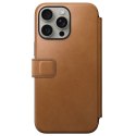 Nomad Modern Leather Folio etui do iPhone 15 Pro Max 6,7" jasnobrązowe
