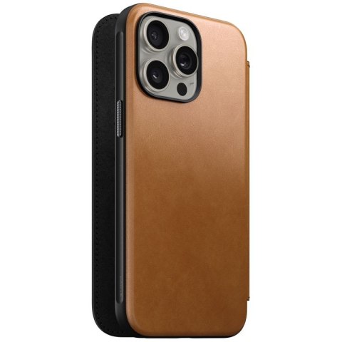 Nomad Modern Leather Folio etui do iPhone 15 Pro Max 6,7" jasnobrązowe Nomad Modern Leather Folio etui do iPhone 15 Pro Max 6,7" jasnobrązowe