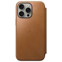 Nomad Modern Leather Folio etui do iPhone 15 Pro Max 6,7" jasnobrązowe