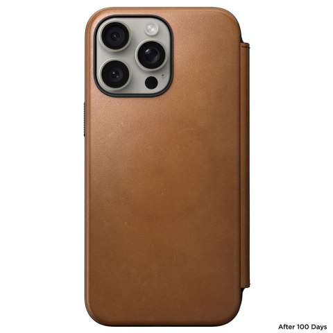 Nomad Modern Leather Folio etui do iPhone 15 Pro Max 6,7" jasnobrązowe Nomad Modern Leather Folio etui do iPhone 15 Pro Max 6,7" jasnobrązowe