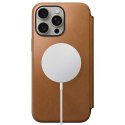 Nomad Modern Leather Folio etui do iPhone 15 Pro Max 6,7" jasnobrązowe