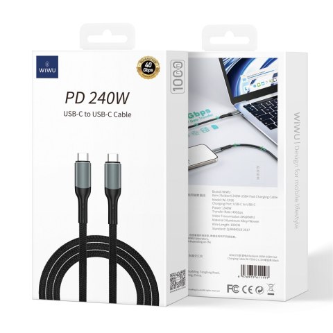 WIWU Kabel do projektora 240W PD Wi-C036 typ C-C WIWU Kabel do projektora 240W PD Wi-C036 typ C-C
