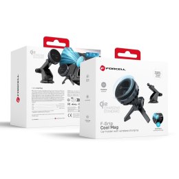 Uchwyt na telefon do samochodu magnetyczny zgodny z MagSafe Forcell F-Grip Cool Mag z technologią chłodzenia Cold Protect Qi2 15