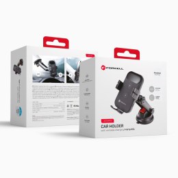Uchwyt na telefon do samochodu indukcyjny Forcell F-Grip HS4 15W do deski / szyby czarny