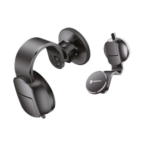 Uchwyt na telefon do samochodu magnetyczny zgodny z MagSafe Forcell F-Grip MagFlex do szyby / deski czarny Uchwyt na telefon do samochodu magnetyczny zgodny z MagSafe Forcell F-Grip MagFlex do szyby / deski czarny
