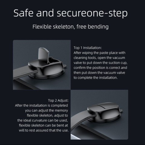 Uchwyt na telefon do samochodu magnetyczny zgodny z MagSafe Forcell F-Grip MagFlex do szyby / deski czarny Uchwyt na telefon do samochodu magnetyczny zgodny z MagSafe Forcell F-Grip MagFlex do szyby / deski czarny