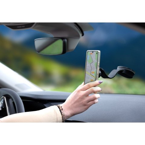 Uchwyt na telefon do samochodu magnetyczny Forcell F-Grip MagFlex do szyby / deski / kratki czarny Uchwyt na telefon do samochodu magnetyczny Forcell F-Grip MagFlex do szyby / deski / kratki czarny