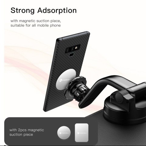 Uchwyt na telefon do samochodu magnetyczny Forcell F-Grip MagLuxe do szyby / deski / kratki czarny Uchwyt na telefon do samochodu magnetyczny Forcell F-Grip MagLuxe do szyby / deski / kratki czarny
