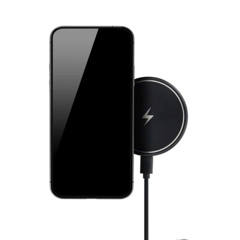 Uchwyt samochodowy magnetyczny do kratki z ładowaniem indukcyjnym kompatybilny z MagSafe 15W D7 czarny Uchwyt samochodowy magnetyczny do kratki z ładowaniem indukcyjnym kompatybilny z MagSafe 15W D7 czarny