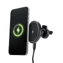 Uchwyt samochodowy magnetyczny do kratki z ładowaniem indukcyjnym kompatybilny z MagSafe 15W D7 czarny Uchwyt samochodowy magnetyczny do kratki z ładowaniem indukcyjnym kompatybilny z MagSafe 15W D7 czarny