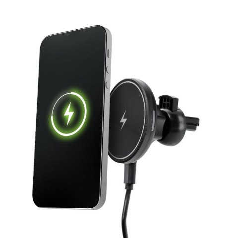 Uchwyt samochodowy magnetyczny do kratki z ładowaniem indukcyjnym kompatybilny z MagSafe 15W D7 czarny Uchwyt samochodowy magnetyczny do kratki z ładowaniem indukcyjnym kompatybilny z MagSafe 15W D7 czarny