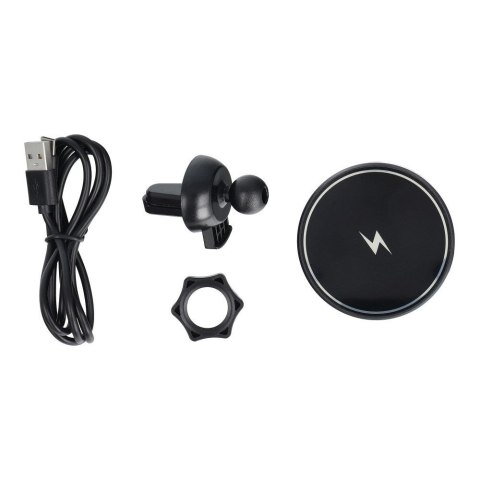 Uchwyt samochodowy magnetyczny do kratki z ładowaniem indukcyjnym kompatybilny z MagSafe 15W D7 czarny Uchwyt samochodowy magnetyczny do kratki z ładowaniem indukcyjnym kompatybilny z MagSafe 15W D7 czarny