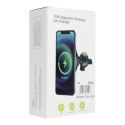 Uchwyt samochodowy magnetyczny do kratki z ładowaniem indukcyjnym kompatybilny z MagSafe 15W D7 czarny Uchwyt samochodowy magnetyczny do kratki z ładowaniem indukcyjnym kompatybilny z MagSafe 15W D7 czarny