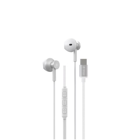 Devia słuchawki przewodowe Smart M2 Digital Metal USB-C douszne srebrne Devia słuchawki przewodowe Smart M2 Digital Metal USB-C douszne srebrne