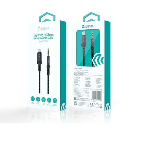 Devia kabel audio Ipure EC619 Lightning - jack 3,5 mm 1,0 m czarny Devia kabel audio Ipure EC619 Lightning - jack 3,5 mm 1,0 m czarny