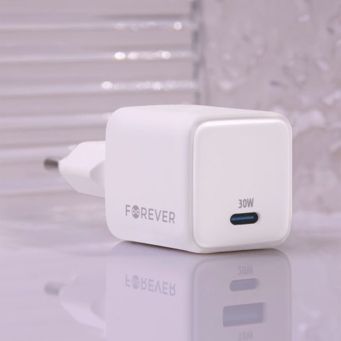 Forever ładowarka sieciowa GaN PD QC TC-08-30C 1x USB-C 30W biała Forever ładowarka sieciowa GaN PD QC TC-08-30C 1x USB-C 30W biała