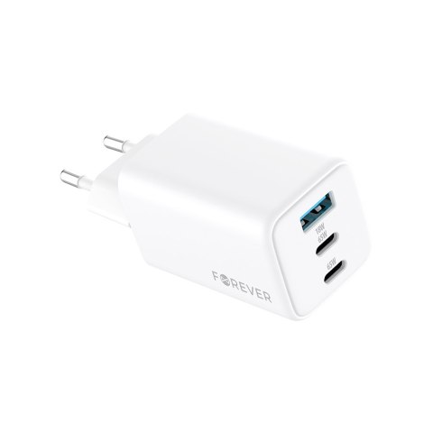 Forever ładowarka sieciowa GaN PD QC TC-08-65ACC 2x USB-C 1x USB 65W biała Forever ładowarka sieciowa GaN PD QC TC-08-65ACC 2x USB-C 1x USB 65W biała