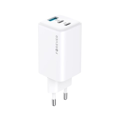 Forever ładowarka sieciowa GaN PD QC TC-08-65ACC 2x USB-C 1x USB 65W biała Forever ładowarka sieciowa GaN PD QC TC-08-65ACC 2x USB-C 1x USB 65W biała