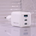 Forever ładowarka sieciowa GaN PD QC TC-08-65ACC 2x USB-C 1x USB 65W biała