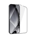 Szkło hartowane z metalową ramką do iPhone 15 Pro Max 6,7" czarna ramka Szkło hartowane z metalową ramką do iPhone 15 Pro Max 6,7" czarna ramka