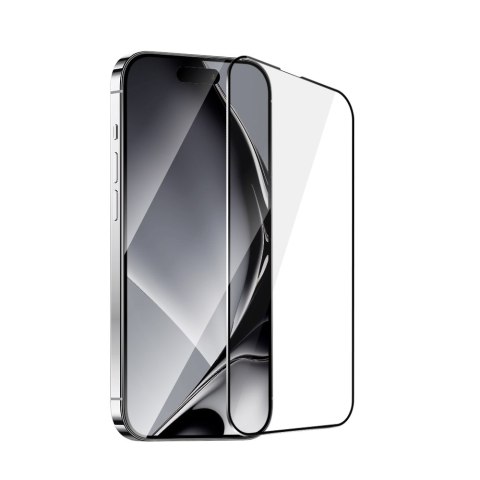 Szkło hartowane z metalową ramką do iPhone 16 Plus 6,7" czarna ramka Szkło hartowane z metalową ramką do iPhone 16 Plus 6,7" czarna ramka