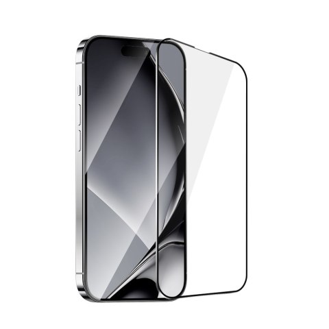 Szkło hartowane z metalową ramką do iPhone 16 Pro 6,3" czarna ramka Szkło hartowane z metalową ramką do iPhone 16 Pro 6,3" czarna ramka