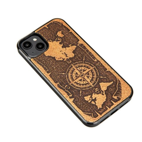Bewood nakładka do iPhone 15 Plus 6,7" Róża Wiatrów Merbau Bewood nakładka do iPhone 15 Plus 6,7" Róża Wiatrów Merbau