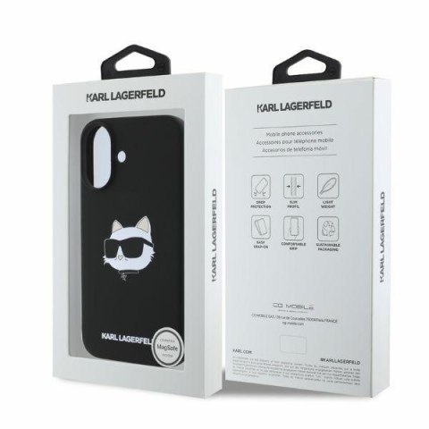Karl Lagerfeld nakładka do iPhone 16 6,1" KLHMP16SSCHPPLK czarna hardcase Silicone Choupette Head Print MagSafe Karl Lagerfeld nakładka do iPhone 16 6,1" KLHMP16SSCHPPLK czarna hardcase Silicone Choupette Head Print MagSafe