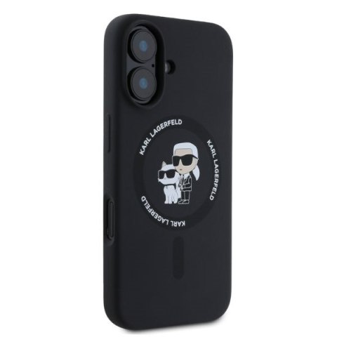 Karl Lagerfeld nakładka do iPhone 16 6,1" KLHMP16SSCMKCRHK czarna hardcase Silicone KC Heads Ring MagSafe Karl Lagerfeld nakładka do iPhone 16 6,1" KLHMP16SSCMKCRHK czarna hardcase Silicone KC Heads Ring MagSafe