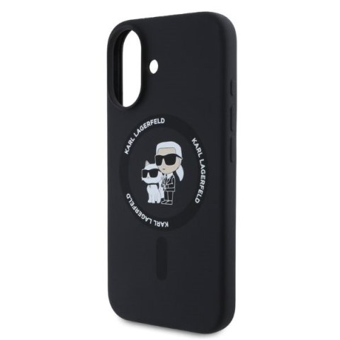 Karl Lagerfeld nakładka do iPhone 16 6,1" KLHMP16SSCMKCRHK czarna hardcase Silicone KC Heads Ring MagSafe Karl Lagerfeld nakładka do iPhone 16 6,1" KLHMP16SSCMKCRHK czarna hardcase Silicone KC Heads Ring MagSafe