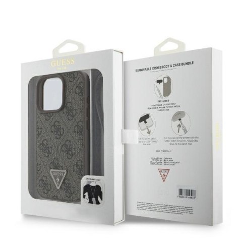 Guess nakładka Leather Metal Logo Strass Crossbody do iPhone 16 Pro 6,3" GUHCP16LP4TDSCPW brązowa Guess nakładka Leather Metal Logo Strass Crossbody do iPhone 16 Pro 6,3" GUHCP16LP4TDSCPW brązowa