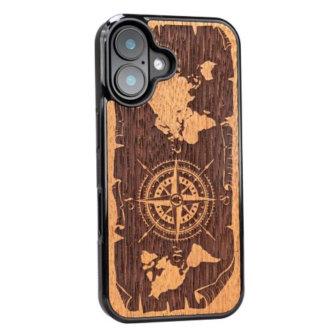 Bewood nakładka do iPhone 16 6,1" Róża Wiatrów Merbau Bewood nakładka do iPhone 16 6,1" Róża Wiatrów Merbau